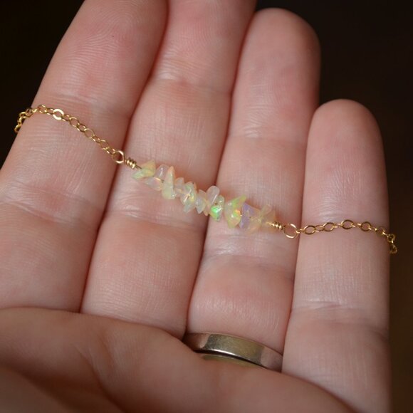 Opal Chip Row Bracelet in Gold - Picture 8 of 10